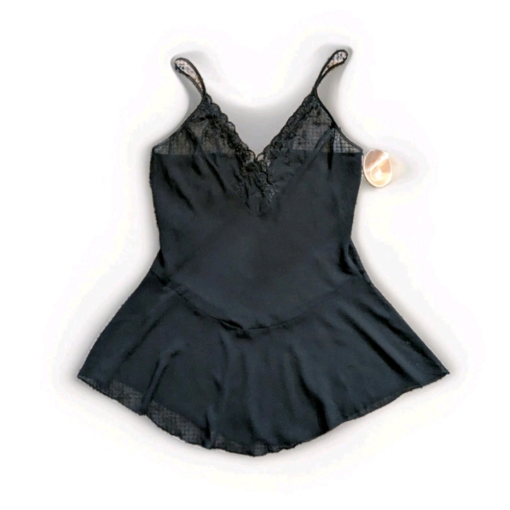 Sheer Black Lingerie Mini‎ Slip Dress NWT Medium Sexy Dark Romantic Boudoir